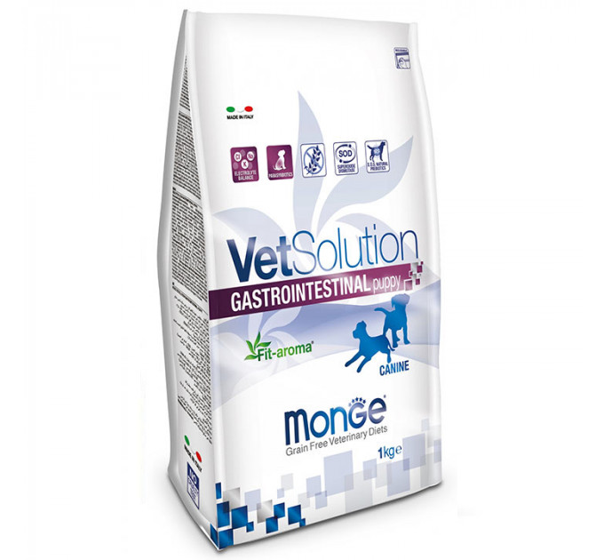 Корм для щенков Monge VetSolution Gastrointestinal Puppy для поддержания здоровья ЖКТ при гастроэнтерологических патологиях 1,5 кг