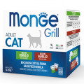 MONGE CAT GRILL MIX - паучі для котів мікс кролик/ягня (12шт по 85г)