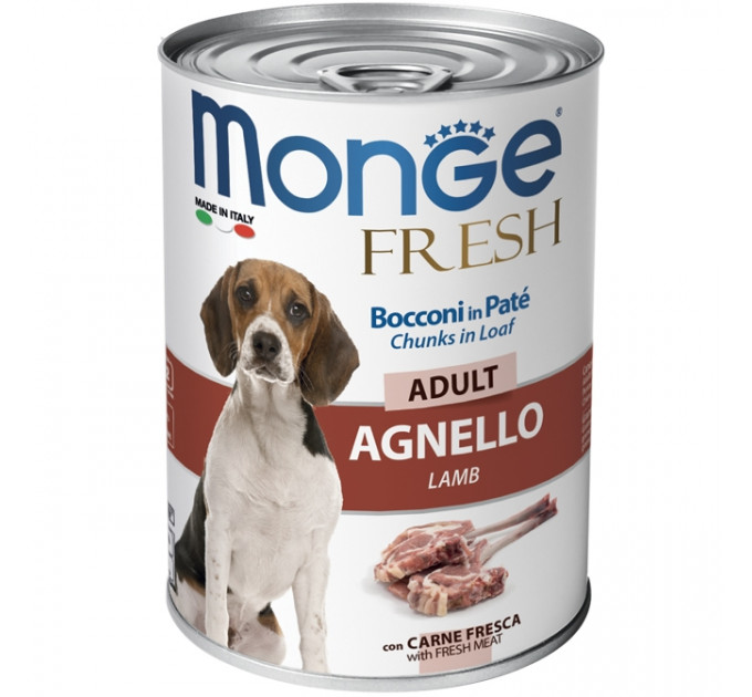 MONGE DOG FRESH паштет для собак з ягням 400г