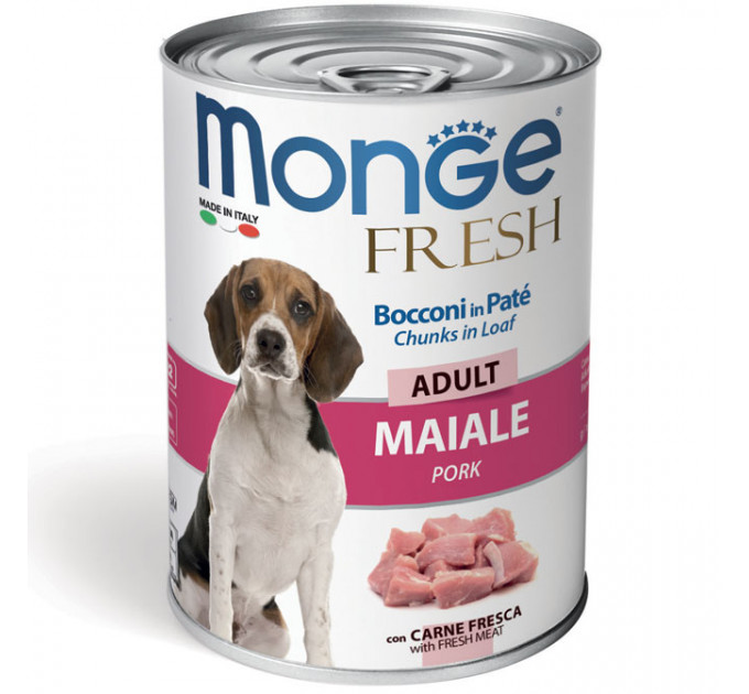 MONGE DOG FRESH паштет для собак зі свининою 400г
