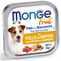 MONGE DOG FRUIT паштет для собак з куркою та малиною 100г