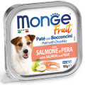 MONGE DOG FRUIT паштет для собак з лососем та грушею 100г
