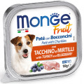 MONGE DOG FRUIT паштет для собак з індичкою та чорницею 100г