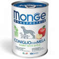 Монопротеїновий паштет для собак Monge DOG FRUIT MONOPROTEIN кролик з яблуком 400г