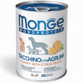 Монопротеїновий паштет для собак Monge DOG FRUIT MONOPROTEIN індичка з цитрусами 400г