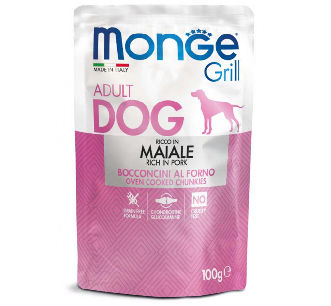 MONGE DOG GRILL паучі для собак зі свининою 100г