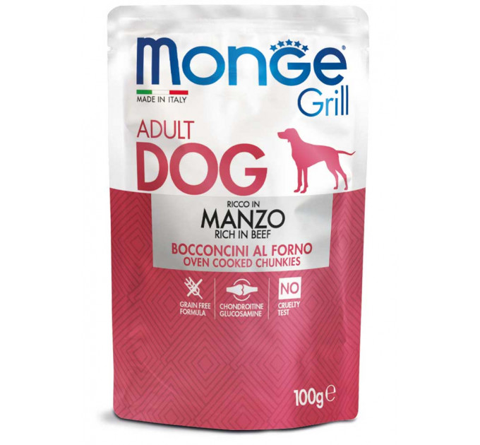 MONGE DOG GRILL паучі для собак з яловичиною 100г