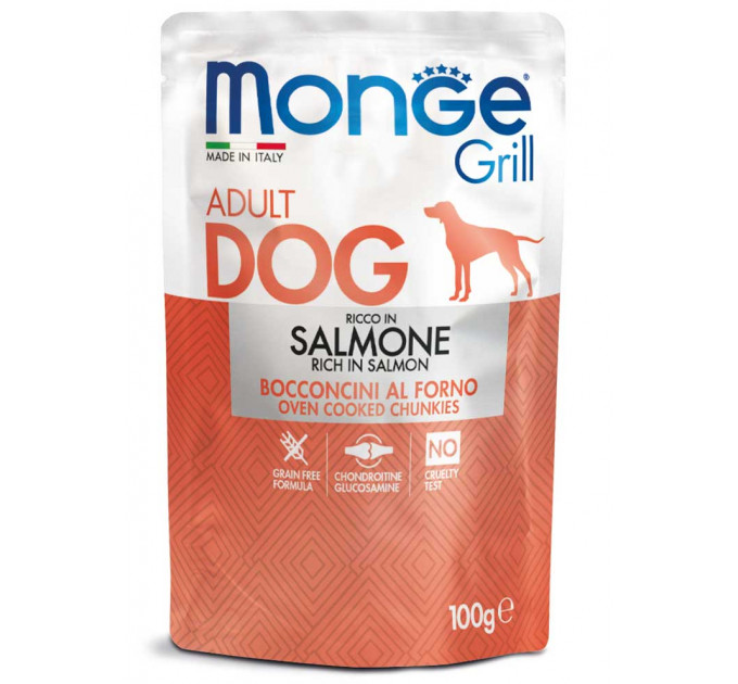 MONGE DOG GRILL паучи для собак с лососем 100г