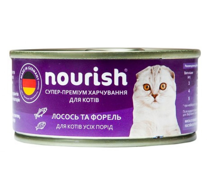 Консерва Nourish з лососем та фореллю для кішок 85г