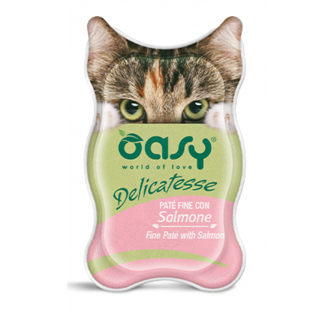 Вологий корм для котів OASY Cat Wet з лососем 85г