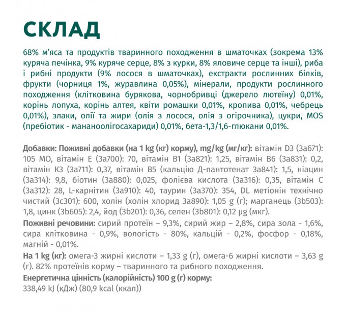 Влажный корм Optimeal с лососем и черникой в желе для стерилизованных кошек и кастрированных кошек 85г