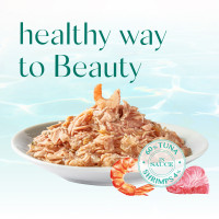 Влажный корм Optimeal Beauty Fitness с полосатым тунцом и креветками в соусе для взрослых кошек 70г