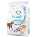 Сухой корм Optimeal Beauty Podium для ухода за шерстью и зубами у взрослых котов 1,5кг