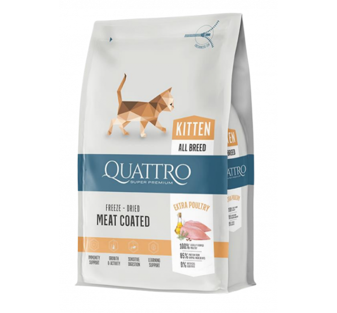 Quattro Super Premium Kitten корм для котят с курицей 1,5кг