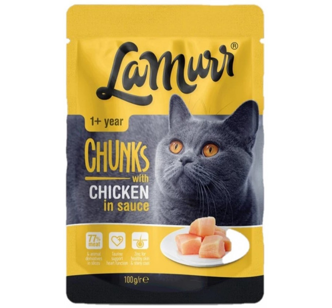 Quattro La Murr Cat паучи для взрослых кошек с курицей (24шт по 100г)