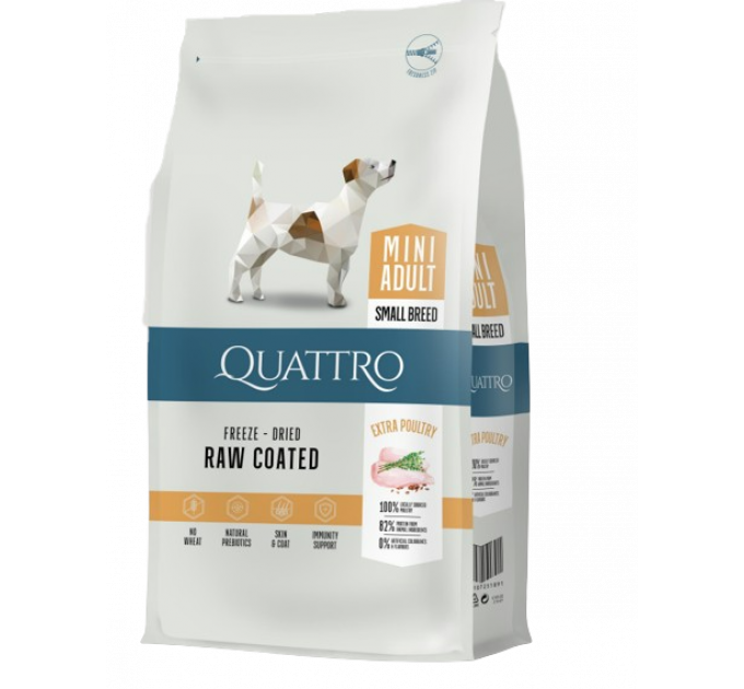Сухой корм Quattro Small Breed для взрослых собак мелких пород с птицей 7кг