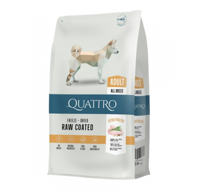 Quattro All Breed сухой корм для взрослых собак всех пород с птицей 3кг