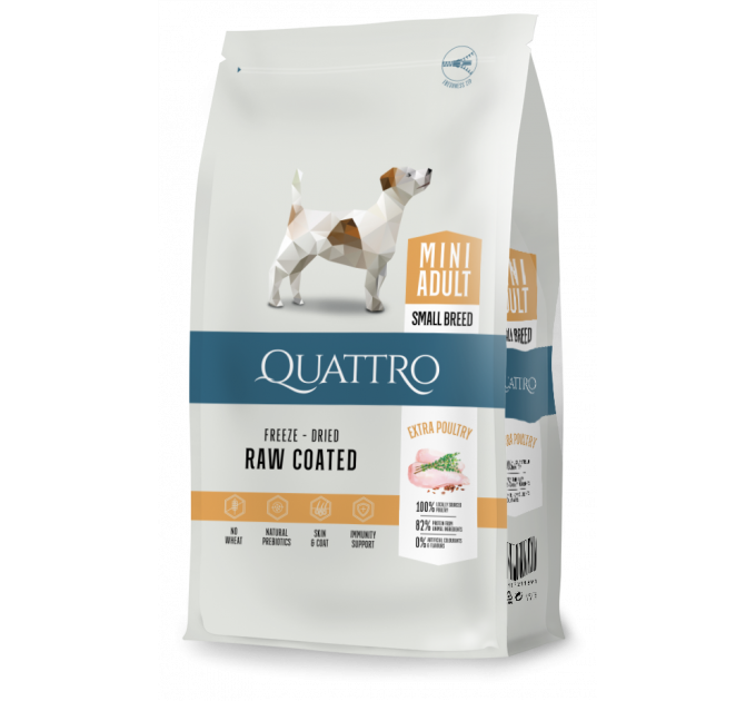 Сухой корм Quattro Small Breed для взрослых собак мелких пород с птицей 1,5кг
