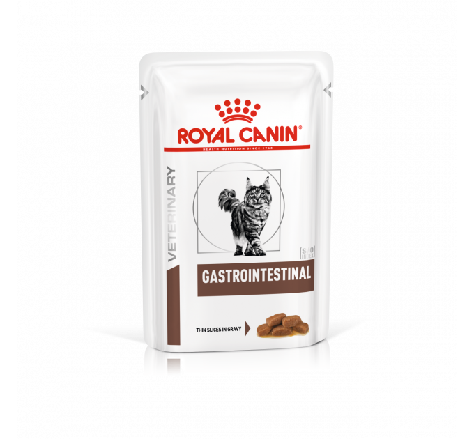 Паучі Royal Canin Gastro Intestinal при порушеннях травлення у кішок, шматочки в соусі 85г