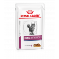 Паучи Royal Canin Renal при хронической почечной недостаточности у кошек с курицей, кусочки в соусе 85г