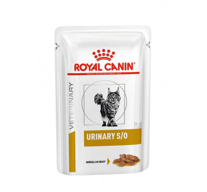 Паучі Royal Canin Urinary S/O при сечокам'яній хворобі у кішок, шматочки в соусі 85г