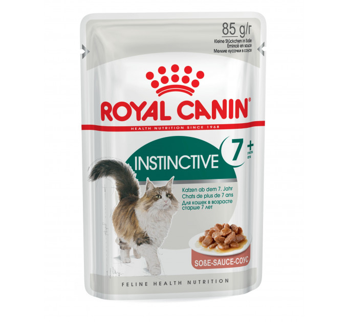 Паучи Royal Canin Instinctive 7+ для кошек от 7 лет, кусочки в соусе 85г