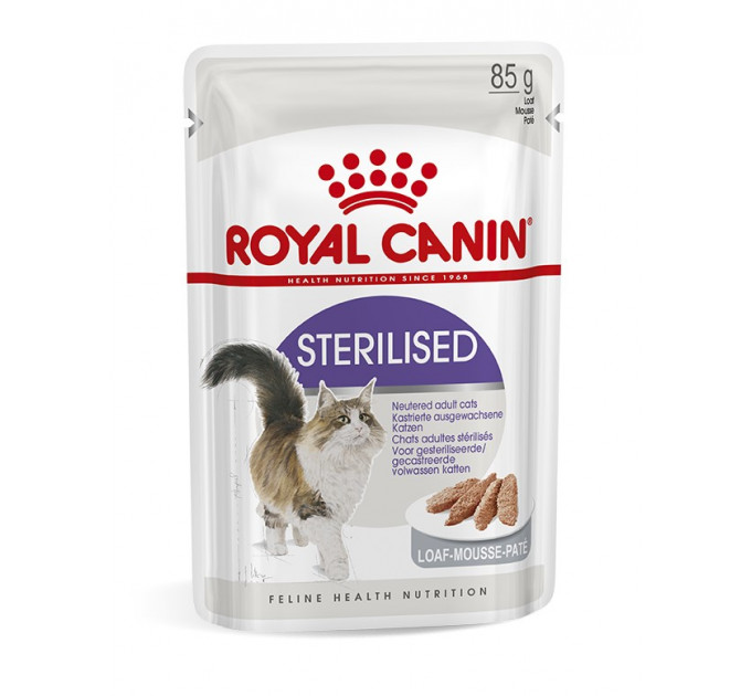 Паучі Royal Canin Sterilised Loaf для стерилізованих котів старше 12 місяців, паштет 85г