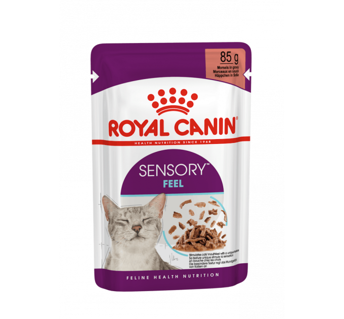 Паучі Royal Canin Sensory Feel Gravy для вибагливих котів, шматочки в соусі 85г