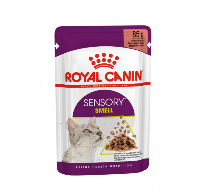 Паучі Royal Canin Sensory Smell Gravy для котів вибагливих до аромату, шматочки в соусі 85г