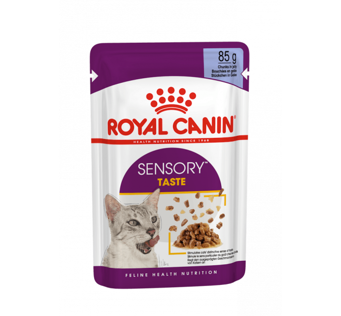 Паучі Royal Canin Sensory Taste Jelly для котів вибагливих до смаку, шматочки в желе 85г