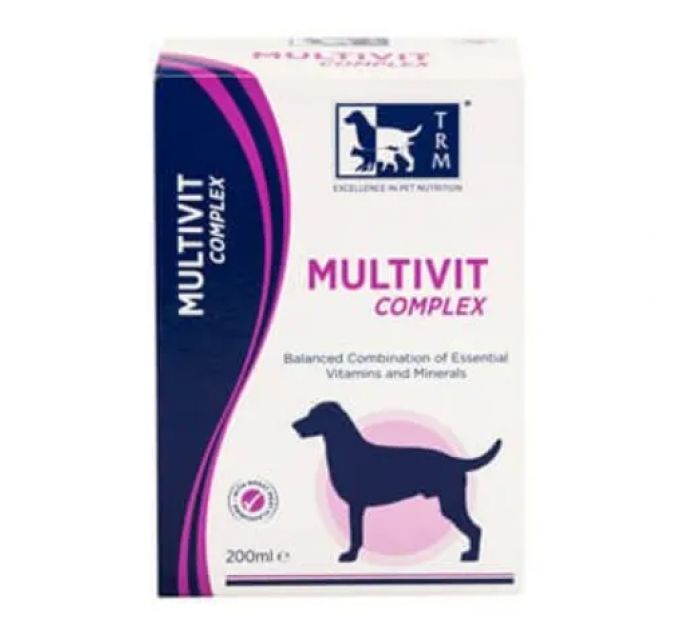 TRM Multivit Complex Повноцінна щоденна вітамінно-мінеральна кормова добавка для всіх порід собак 500 мл