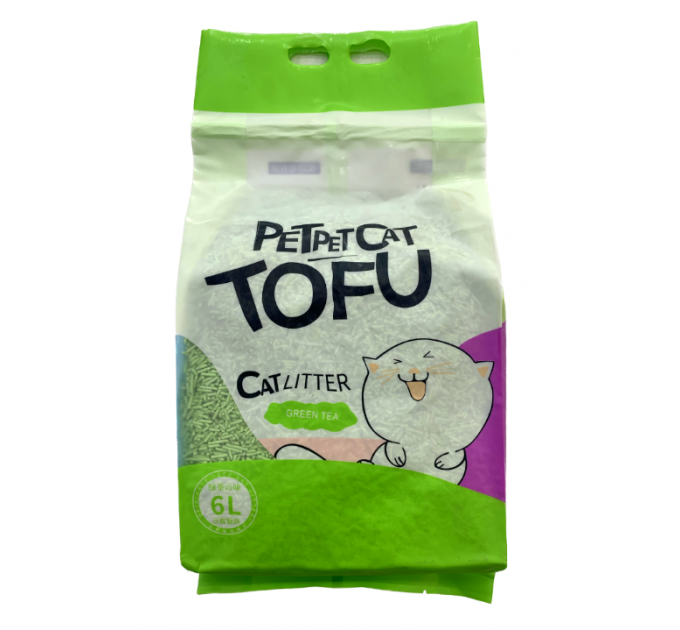 Petpet Cat Tofu - соевый наполнитель для туалета с ароматом зелёного чая 6л