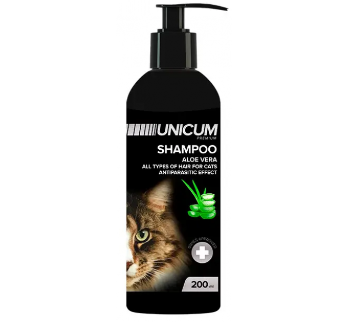 Unicum Шампунь для кошек с маслом алое вера 200 мл