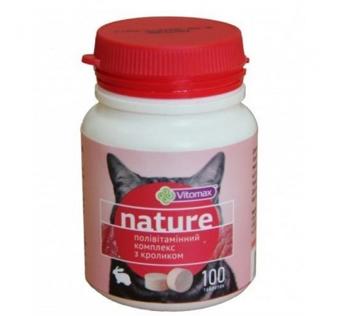 Поливитаминный комплекс Vitomax Nature для кошек с кроликом 100 таблеток/50г
