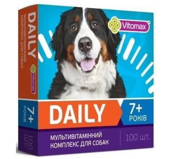 Мультивитаминный комплекс Vitomax Daily для собак от 7 лет, 100 табл.