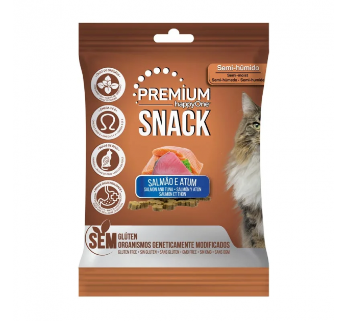 Ласощі для котів happyOne Premium Cat Snack Salmon and Tuna з лососем та тунцем 50г