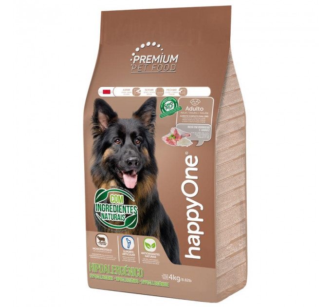 Гипоаллергенный сухой корм happyOne Premium Adult Dog Hypoallergenic с ягненком 4кг