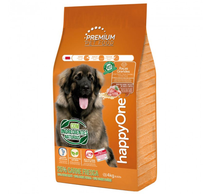 Сухий корм happyOne Premium Dog Large Breeds Fresh Meat для собак великих порід зі свіжим м'ясом 4кг